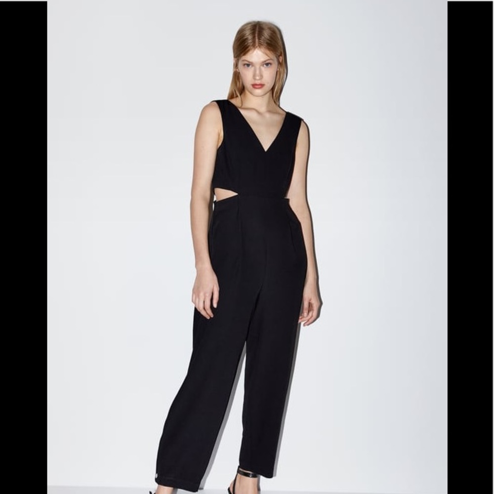 Zara Black Cut-Out Jumpsuit